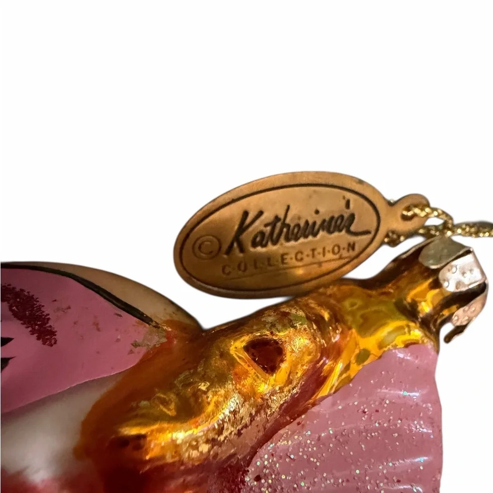 Katherine's Collection Gold Pink Fish  Anthropomorphic Glass Red Lips Ornament 🌺